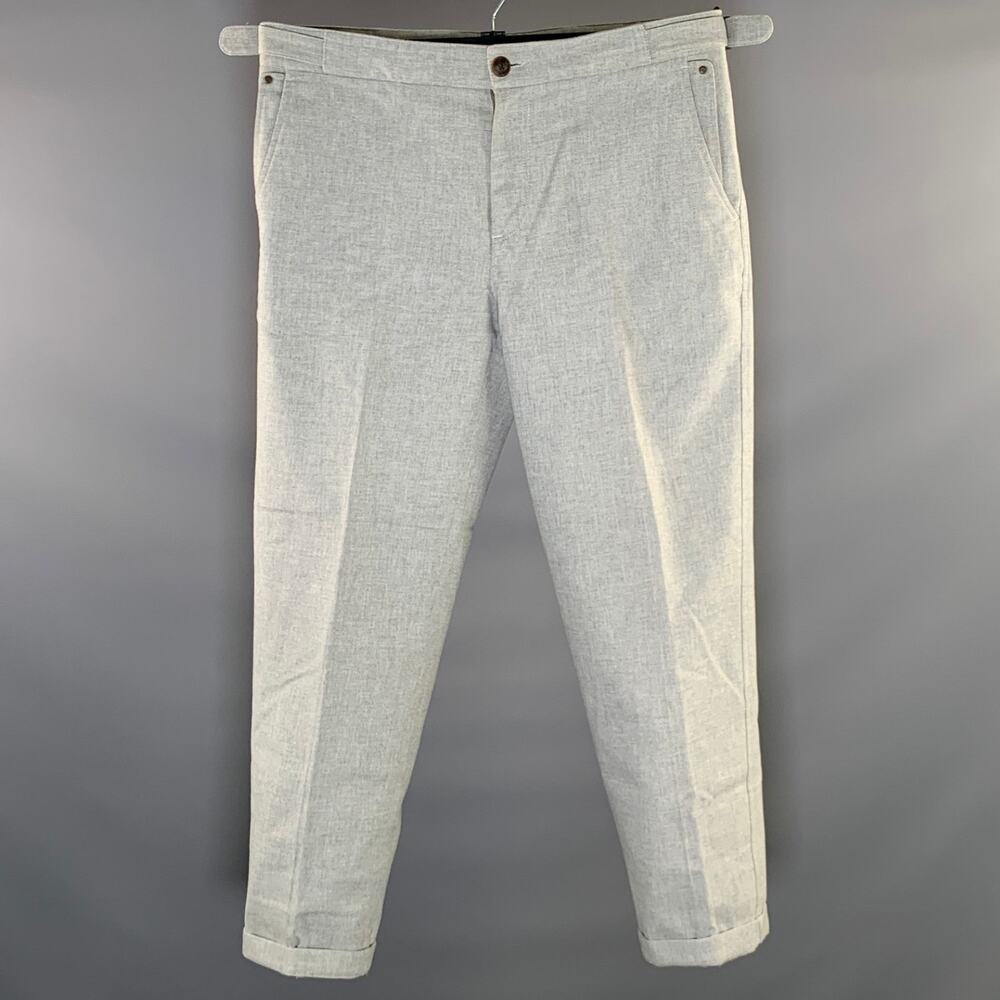ADAM KIMMEL Size L Grey Cotton Flat Front Casual Pants